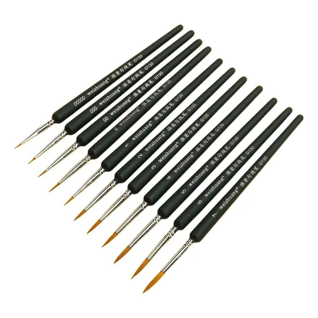 Kit 11Pincéis Profissional Ponta Fina Acrílico,Óleo,Aquarela