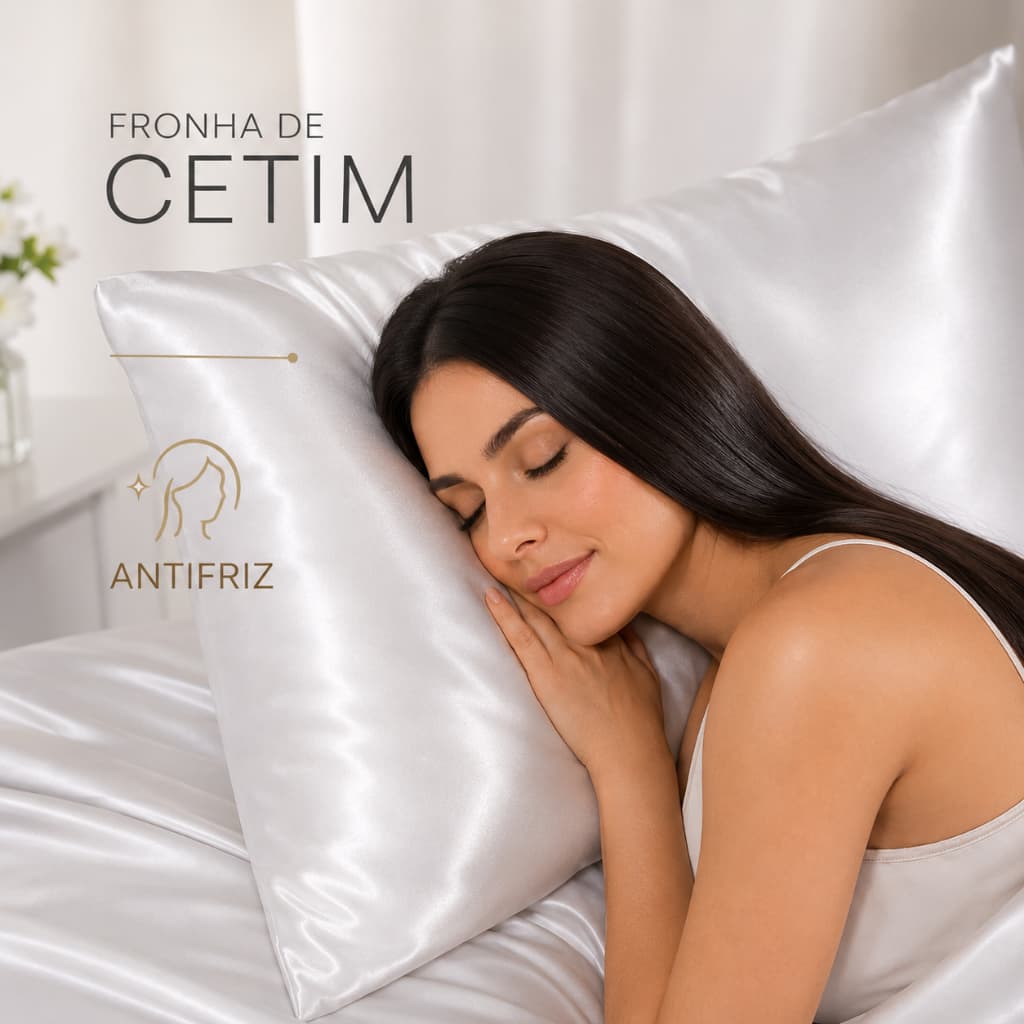Kit Fronhas Cetim Anti Frizz C/ Zíper Fronha Seda  Charmousse 70x50