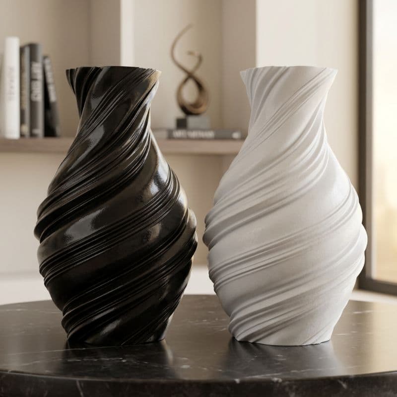 Vaso Decorativo Espiral Moderno Cachepot Premium Design Luxo Sala Quarto Mesa Escritório Elegância e Estilo ✨