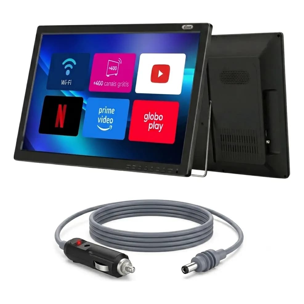 Tv Smart 12v Para Caminhão Led Hd Bateria C/plug Veicular