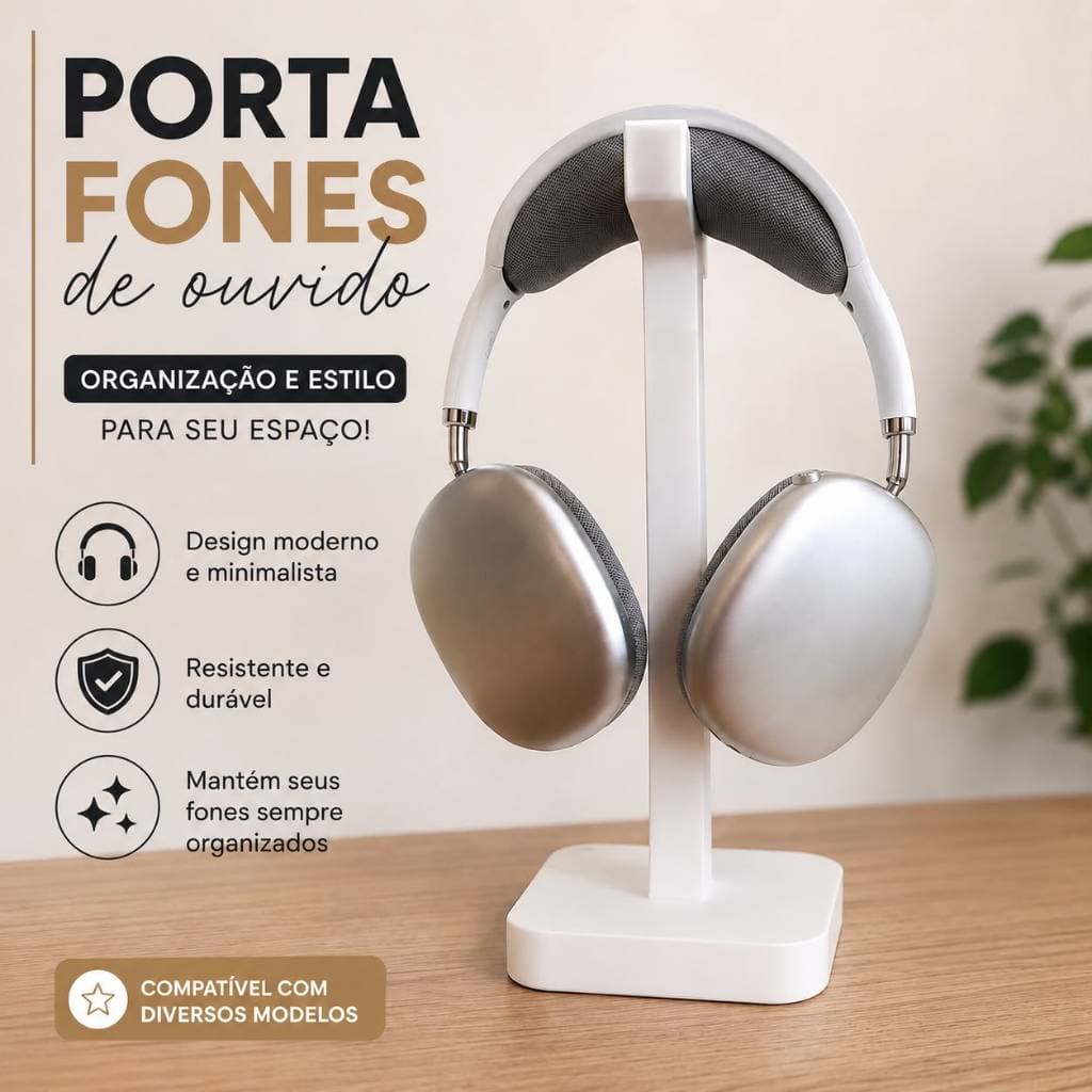 Suporte de Mesa para Fone Headset Gamer Universal Elegante Minimalista