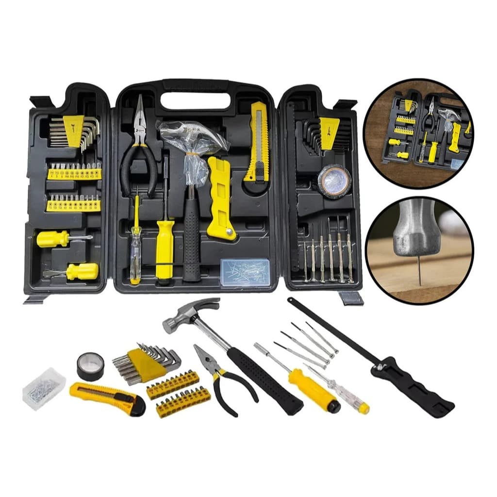 Kit Ferramentas Profissional 200 Peças Maleta Resistente Completo Uso Doméstico Técnico Hobbie