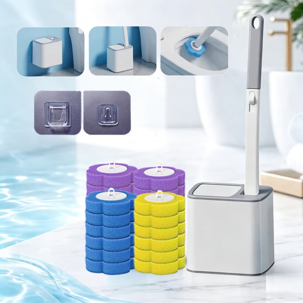 Escova Descartável para Vaso Sanitário com 24 Cabeças de Reposição - Limpeza Prática e Higiênica