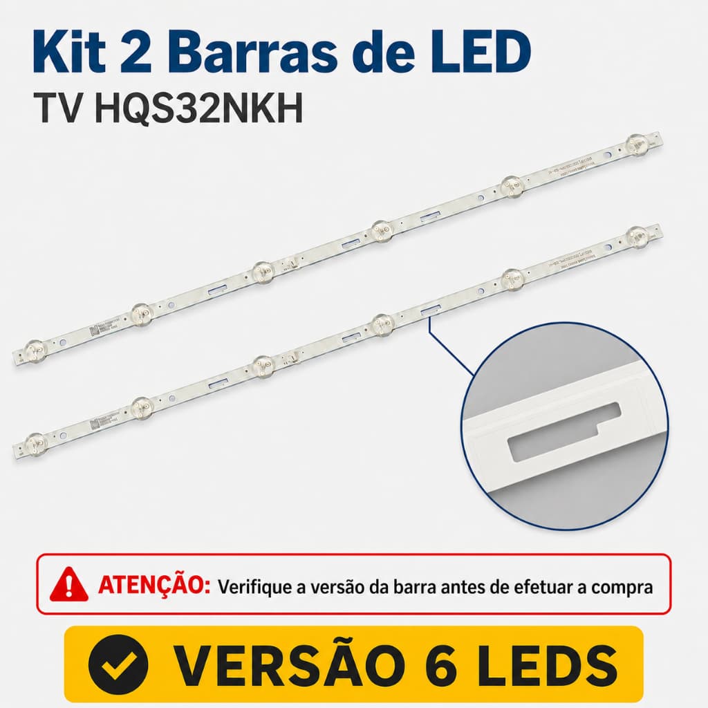 Kit Led 2 Barras TV HQ32NKH VERSÃO 6 LEDS  JJ-0656-D32030601FM-S 3 volts 58cm (LEIA DESCRIÇÃO DO ANÚNCIO!)
