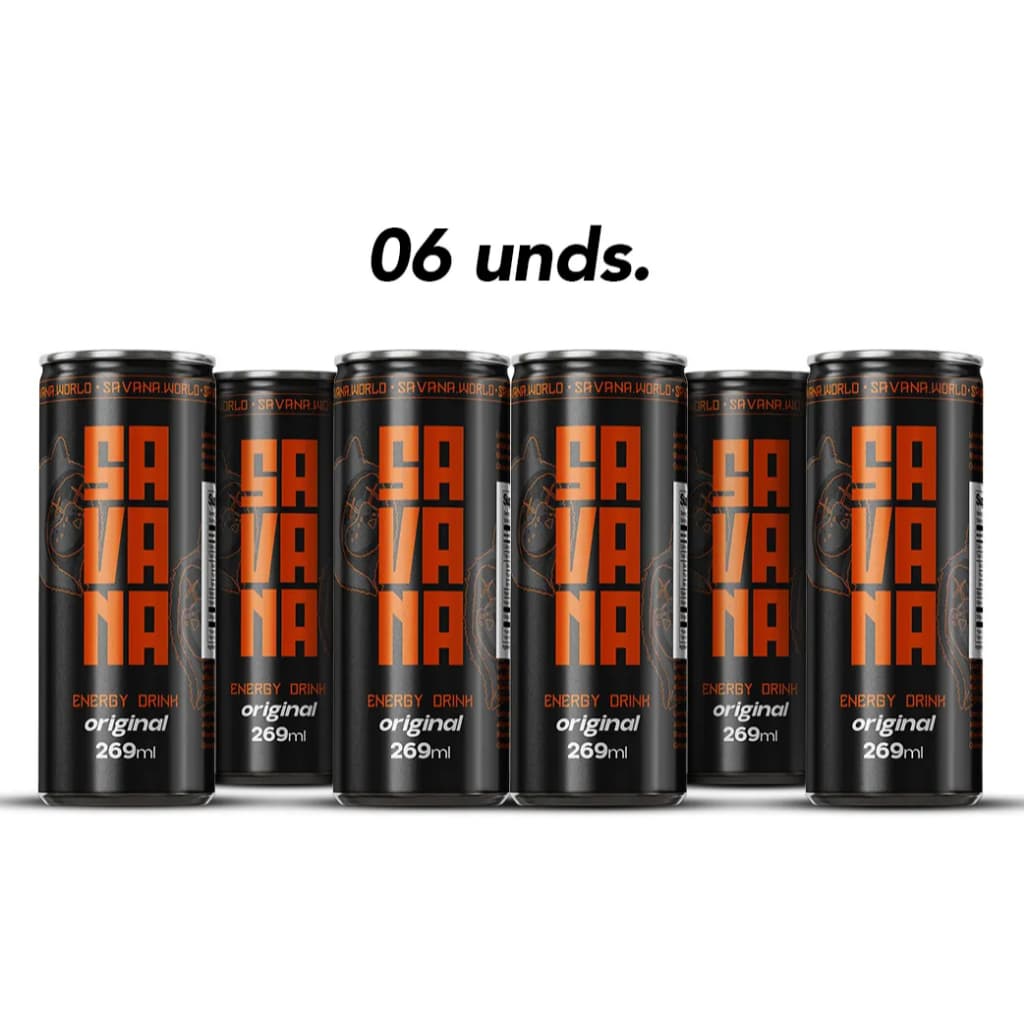 ENERGÉTICO SAVANA - SABOR ORIGINAL - COM AÇÚCAR -  PACK 6 UNIDADES