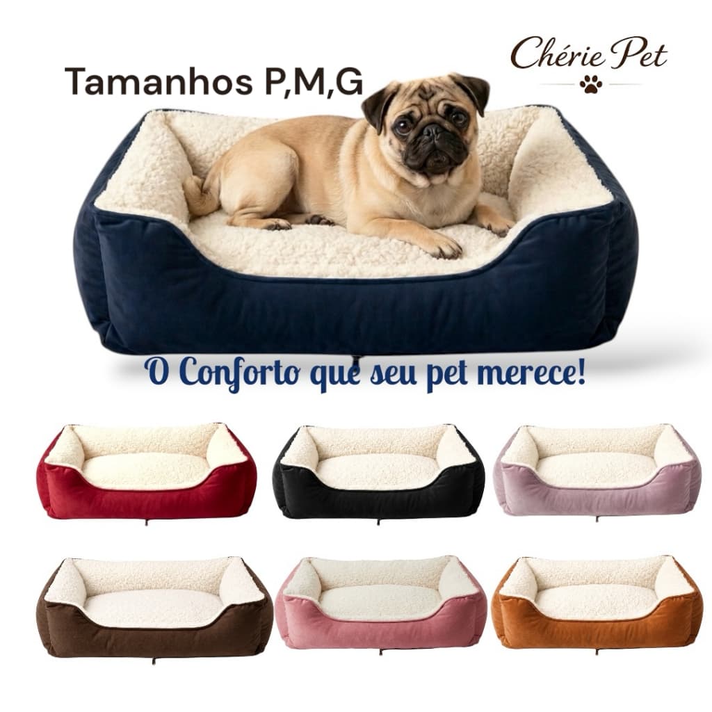 Caminha de Cachorro Cama Pet Sherpa Reforçada Tamanho P/M/G  Cachorro e Gato Luxo Pelucia Confort