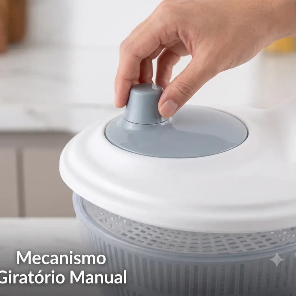 Seca Folhas de Salada Centrifuga Manual 2,5L - Cinza
