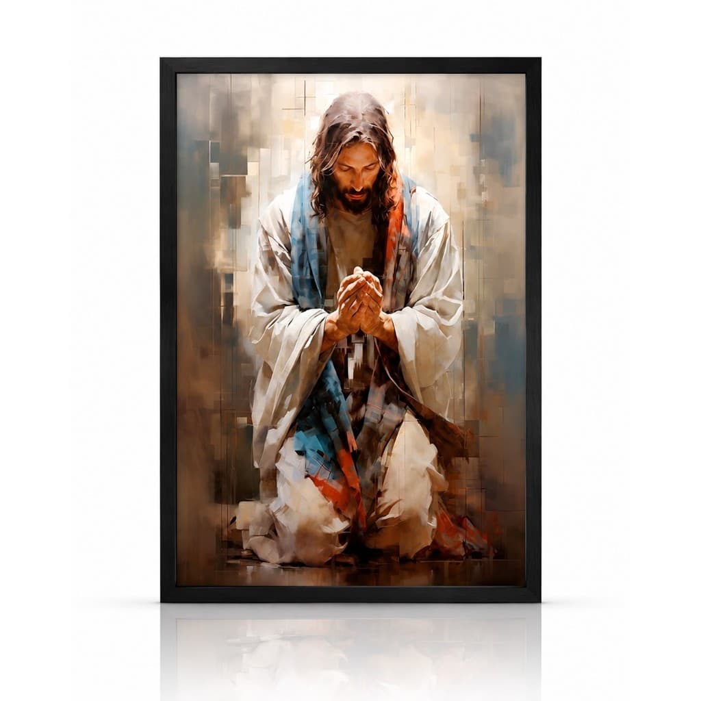 Quadro Decorativo Religioso Jesus em Oração - Sem moldura