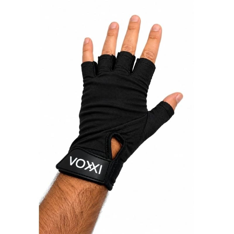 Luva de Pesca Preta VOXXI | SAINT | Proteção UV50 | Antiderrapante Confortável