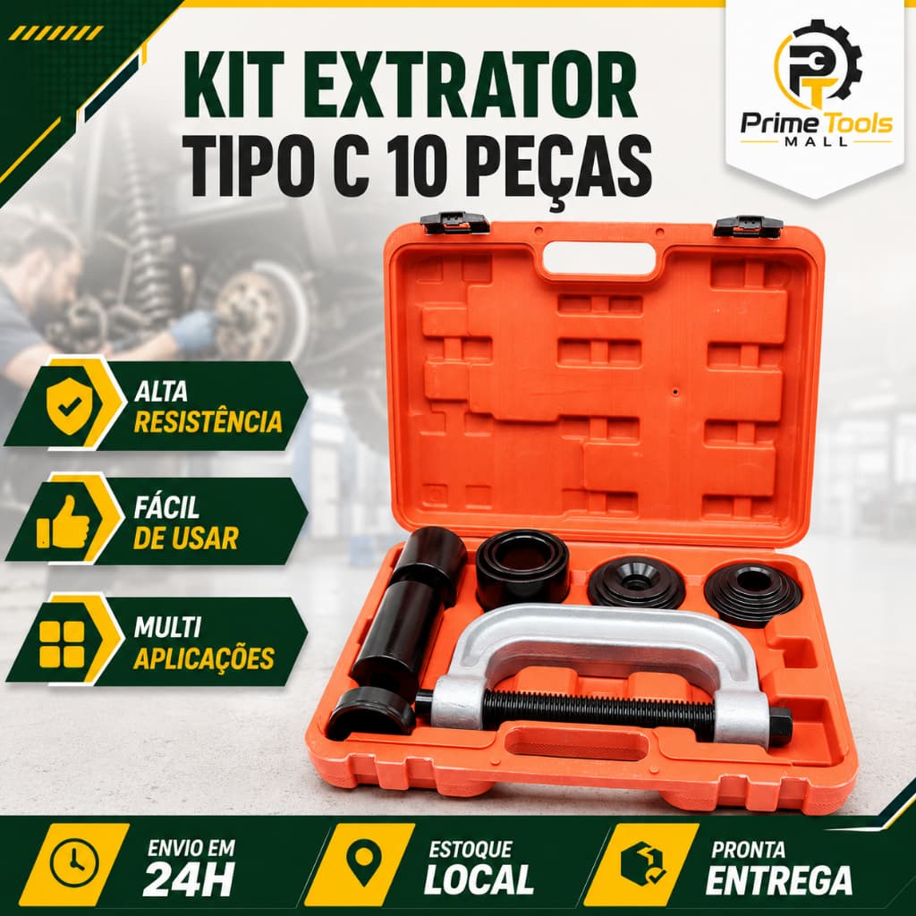 Kit Saca Pivô Extrator Terminal De Direção 10 Peças Universal