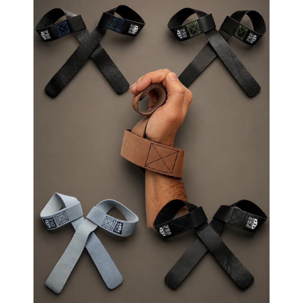 Strap Fita Couro Luva Grip Academia