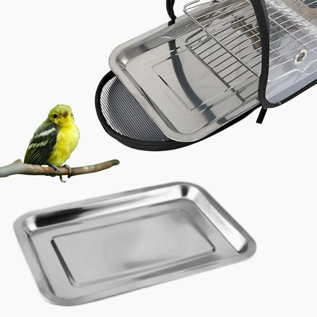 Grade  e bandeja Inox para Bolsa de transporte para Passarinho gaiola
