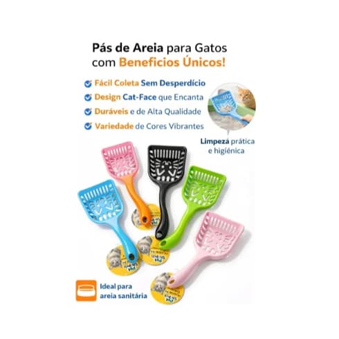 Pá Higiênica Para Gato Cachorro Coletora Areia Pet Resistente Eco