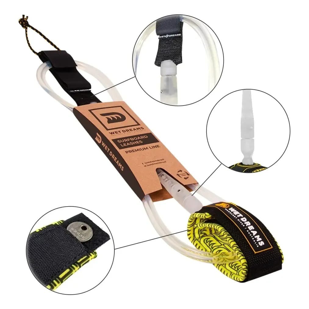 Leash Micro Comp 6' X 5mm Incolor Surf Moulded Line Wet Dreams