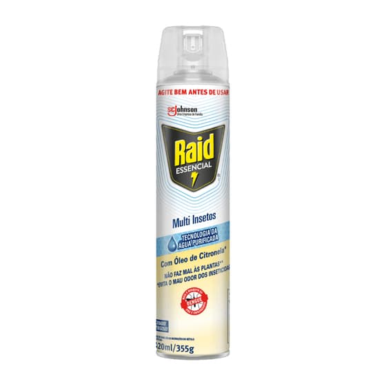 Inseticida Raid Essencial Aerossol Óleo de Citronela Multi-Insetos 420 ml