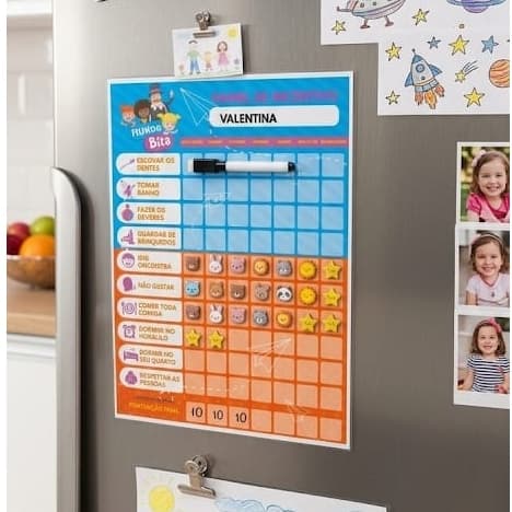 Quadro de Incentivo Infantil com Canetinha Apagador | Personalizado com Nome | Vários Temas
