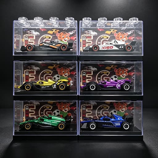 Miniatura Carro Monoposto de Corrida com Caixa Expositora Colecionável