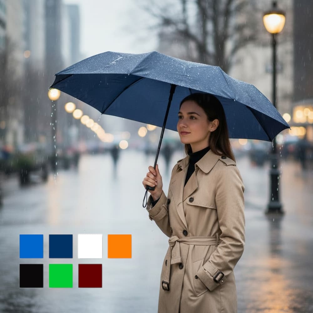 Guarda-Chuva Manual Grande + Capa Protetora NylonCompacto Resistente 7 Varetas Reforçadas Portátil