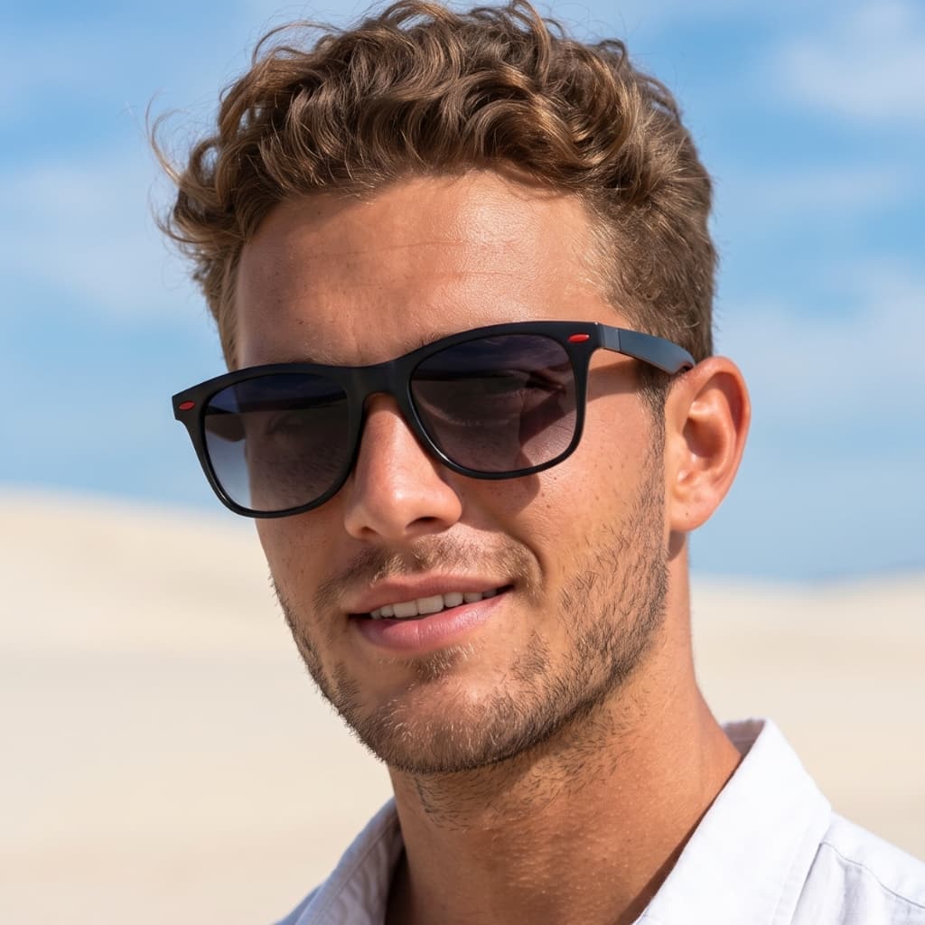 Óculos de Sol Quadrado Escuro Premium Classico Polarizado Basico Tendencia uv400 Masculino Feminino