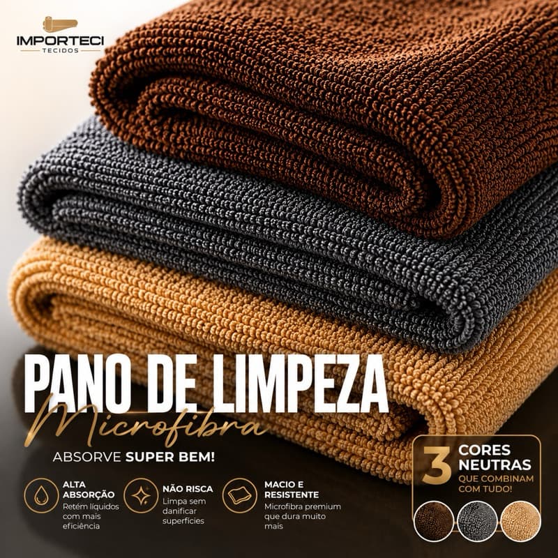 Tecido Pano Mágico de Limpeza por metro - microfibra felpudo - 1,45 Largura