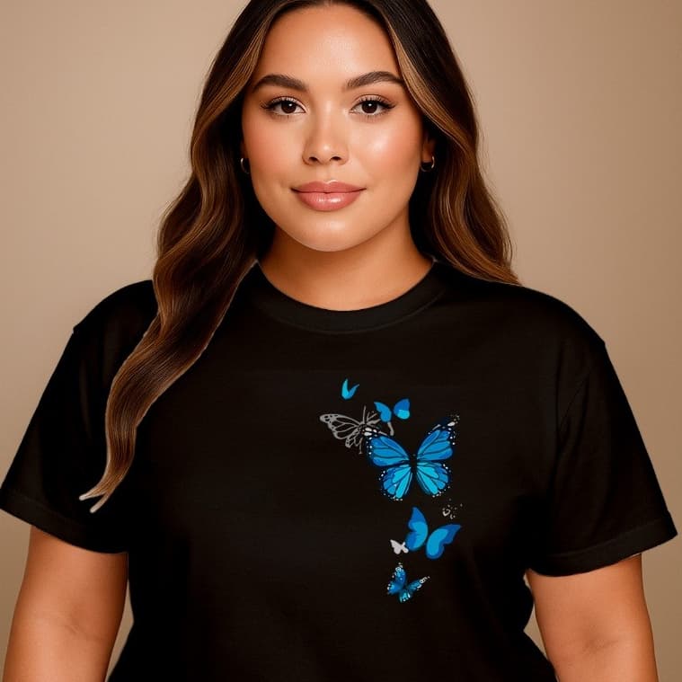 Blusa Feminina Plus Size Camiseta T shirt Malha Algodão Varias Estampas Lindas