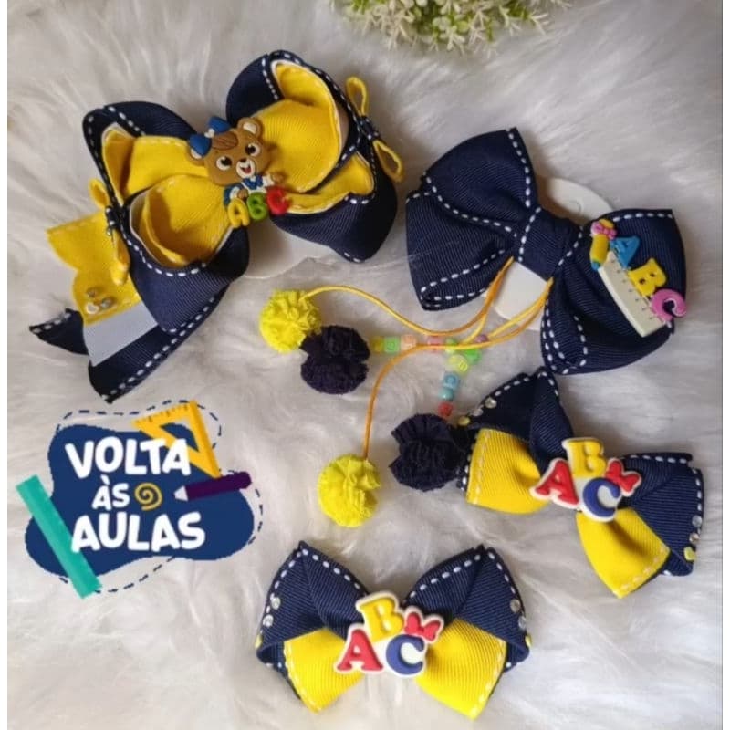 COMBO VOLTA ÀS AULAS INFANTIL | Laços | Presilhas |Kit