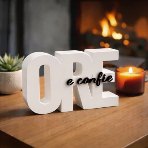 Letreiro Ore e Confie Decorativo Inspiração Moderna para Mesa