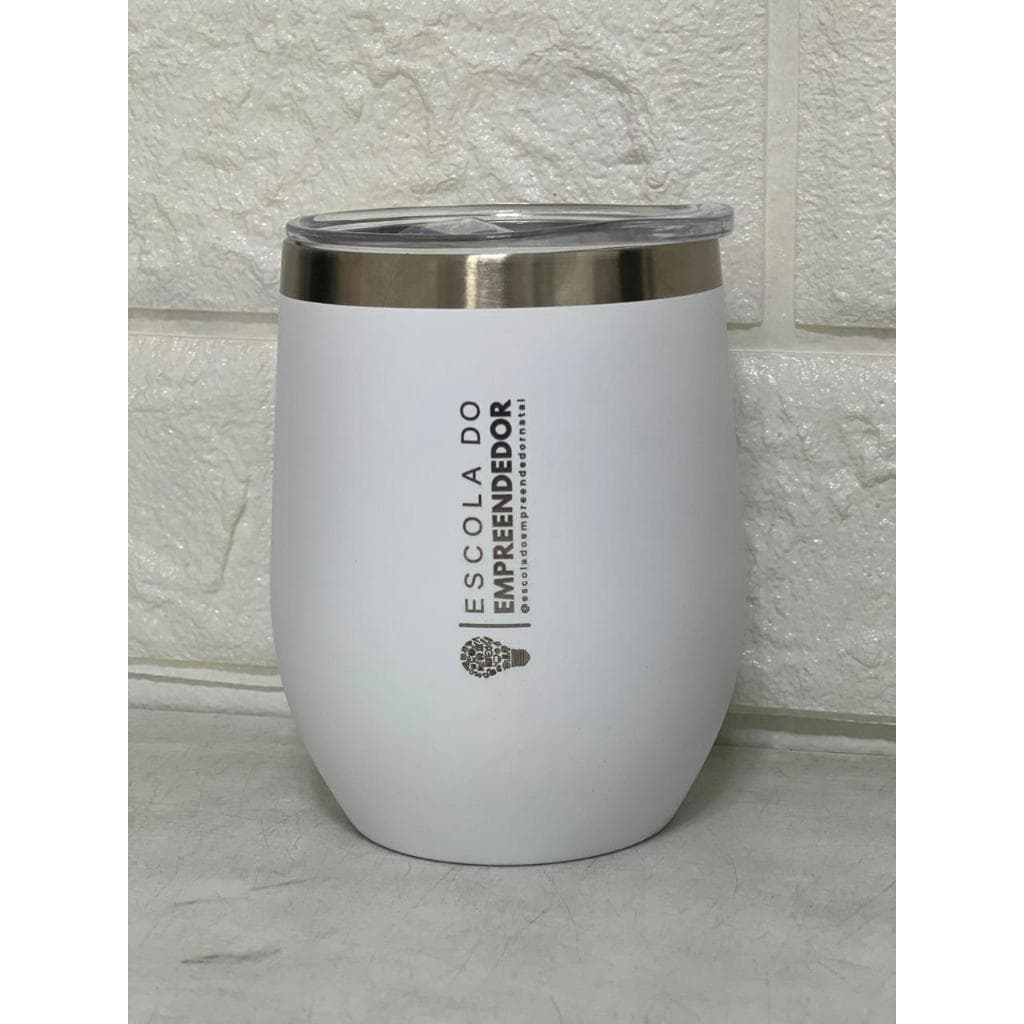 Kit 10 copo Térmico 350ml Personalizado Laser/Time/Logo/Nome/Branco/Preto