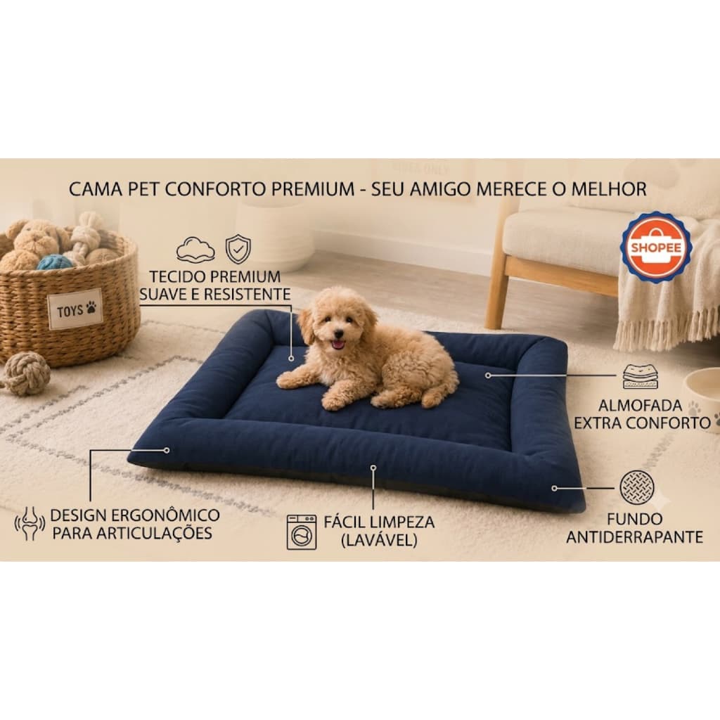 Cama Colchonete Pet Para Cachorro E Gato Colchão Macio Aconchegante Antifrio Lavável