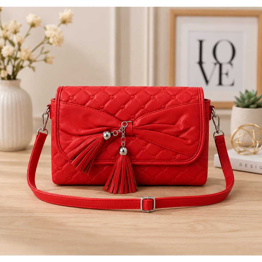 Bolsa  Feminina  Matelassada com Detalhe em Laço.