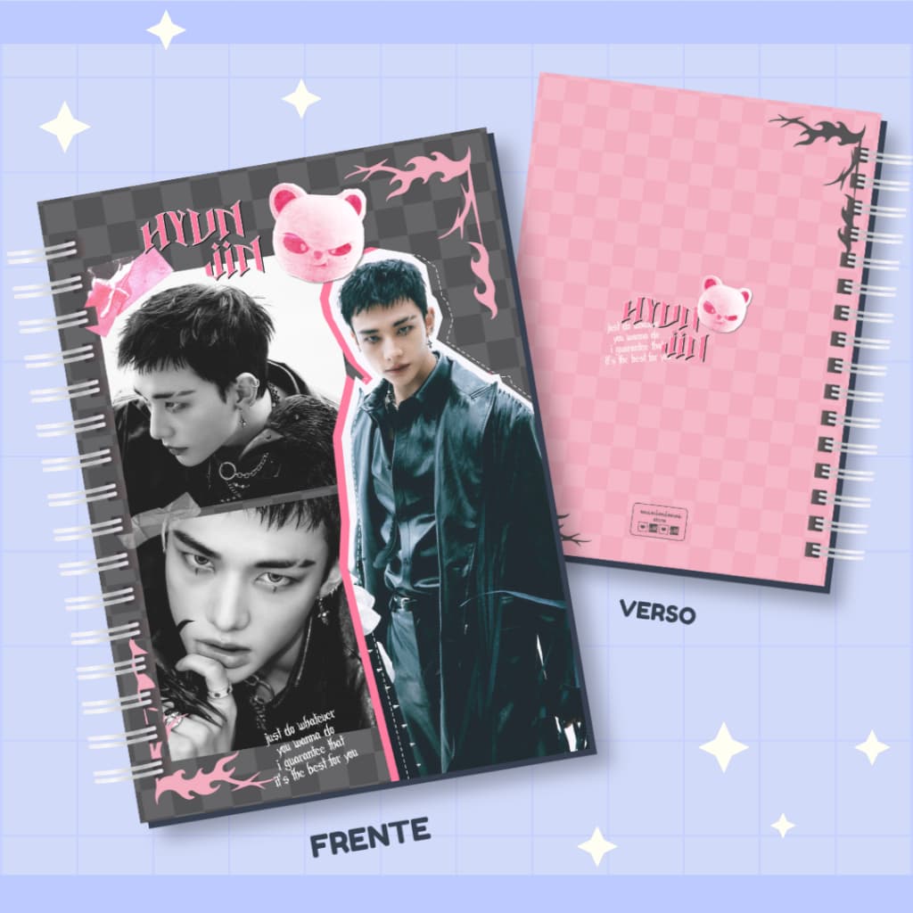 Caderno Hyunjin Stray Kids Kpop | Caderno A5 ou Universitário