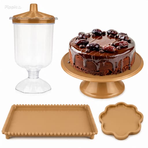 Kit Decoração Festa Boleira Baleiro Bandeja Pétala Quadrada