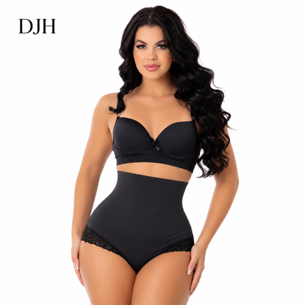 Calcinha Modeladora Alta Compressão Cintura Alta Fio Dental Renda Suplex Feminina P M G GG