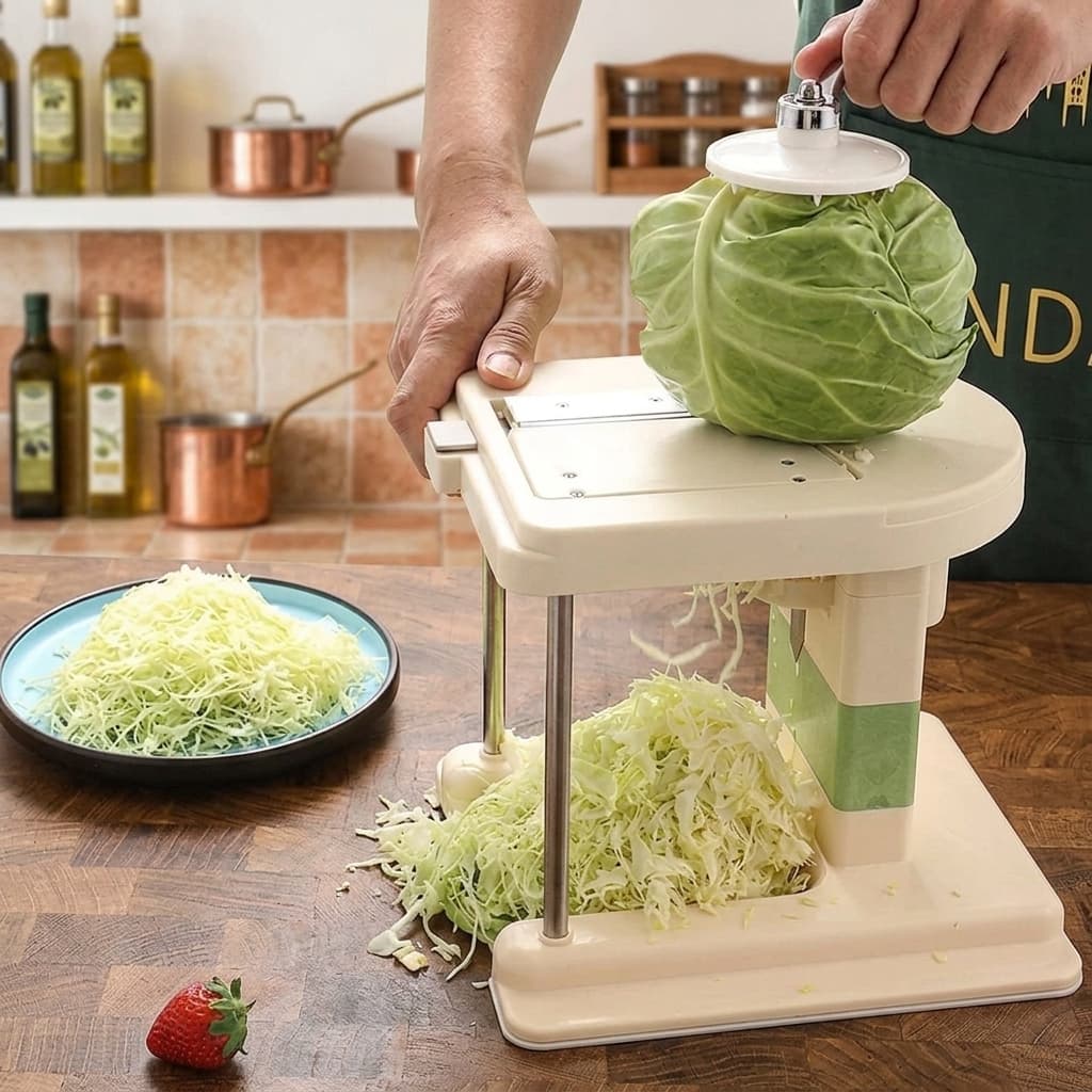 Fatiador de Repolho Profissional 2 Lâminas Inox Cortador de Legumes Salada Fina