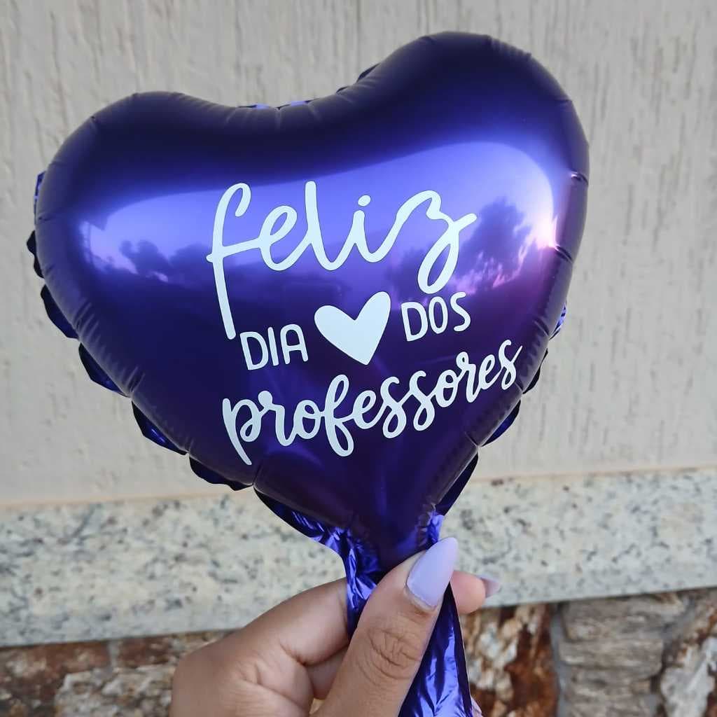Kit  Adesivos Feliz Dia dos Professores para Balão e Lembrancinhas – Vinil 9x8cm