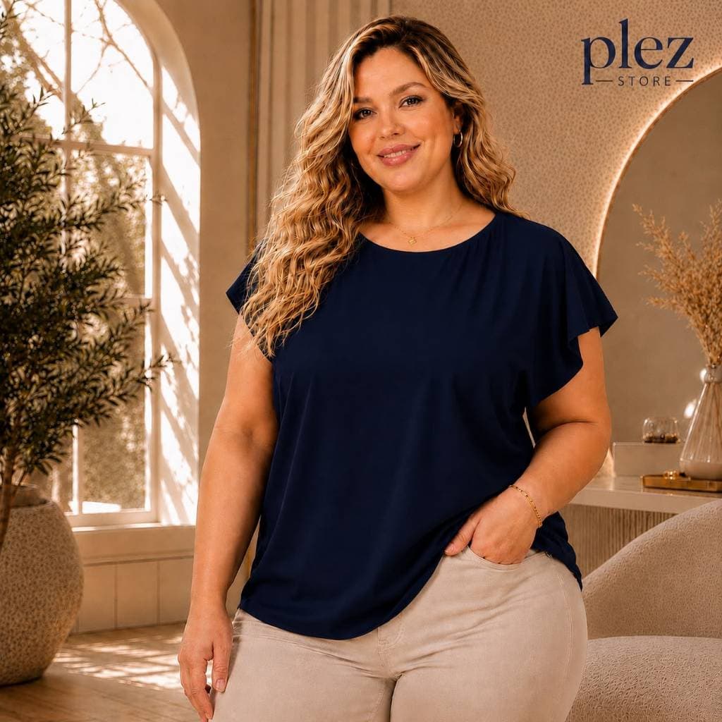 Blusa feminina dia a dia plus size moda feminina tendência modinha feminina básica soltinha blusa casual