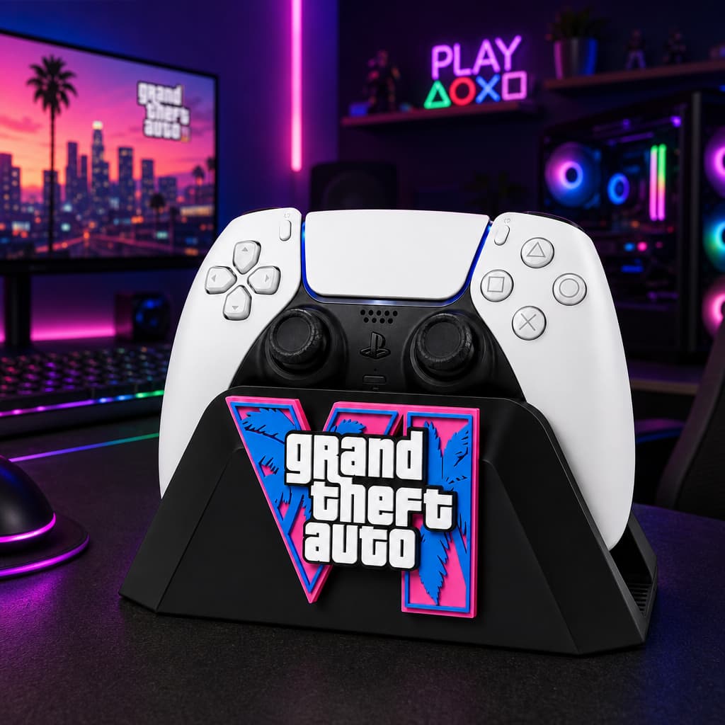 Suporte Controle PS5 Xbox GTA VI Gamer Personalizado Porta Controle PlayStation 5 Xbox Series Decoração Setup