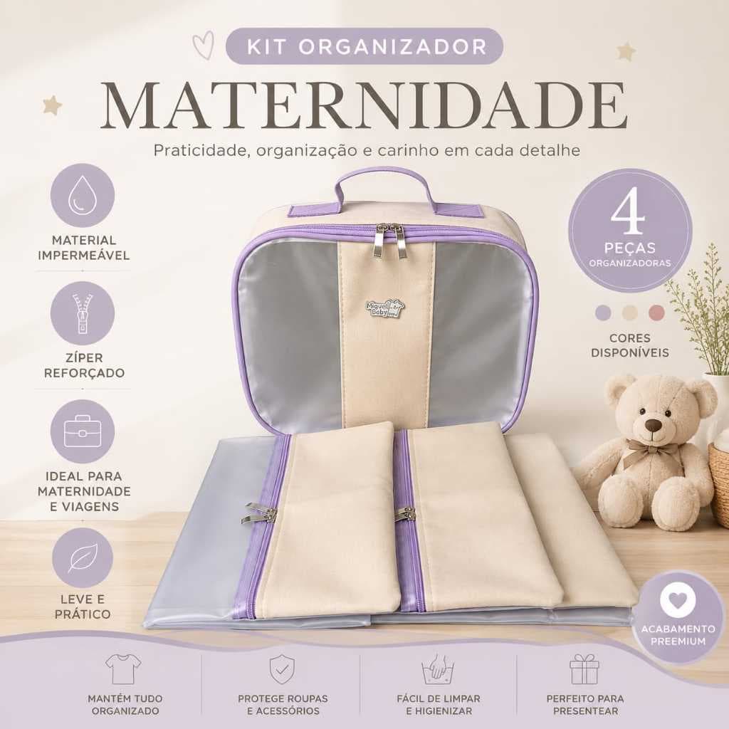 Kit Organizador de roupinha  4 Peças – Organizadores de Mala || Enxoval Bebê