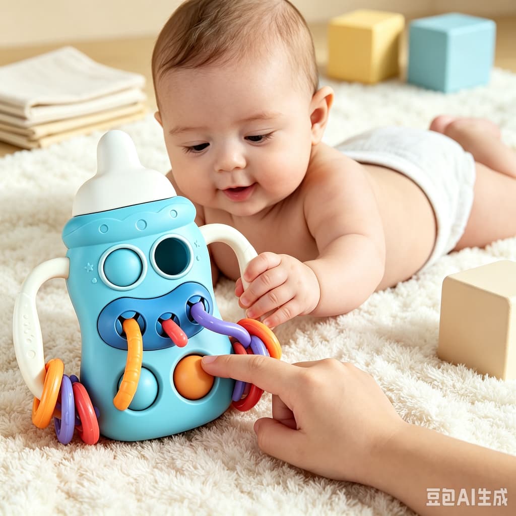 Brinquedo De Dentição De Bebê-Corda Sensorial Montessori Silicone Mastigável Recém-Nascidos