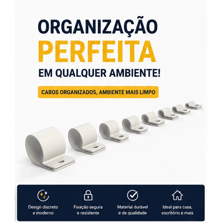 kit 10 Organizadores de Cabos e Fios Com fita 3M – Kit Prático para Casa e Escritório