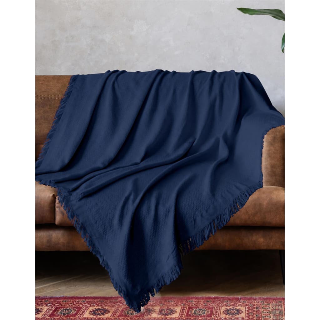 Manta Para Sofá Poltrona Cama decorativa 100% Algodão Com Franja Xale Luxo Macia, Diversas Cores
