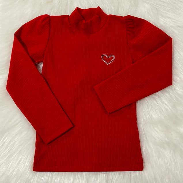 Blusa Gola Alta Cacharrel Manga Longa Infantil