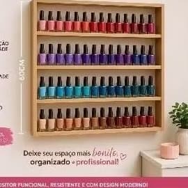 Expositor de Esmaltes MDF com  Prateleiras Espaçosas
