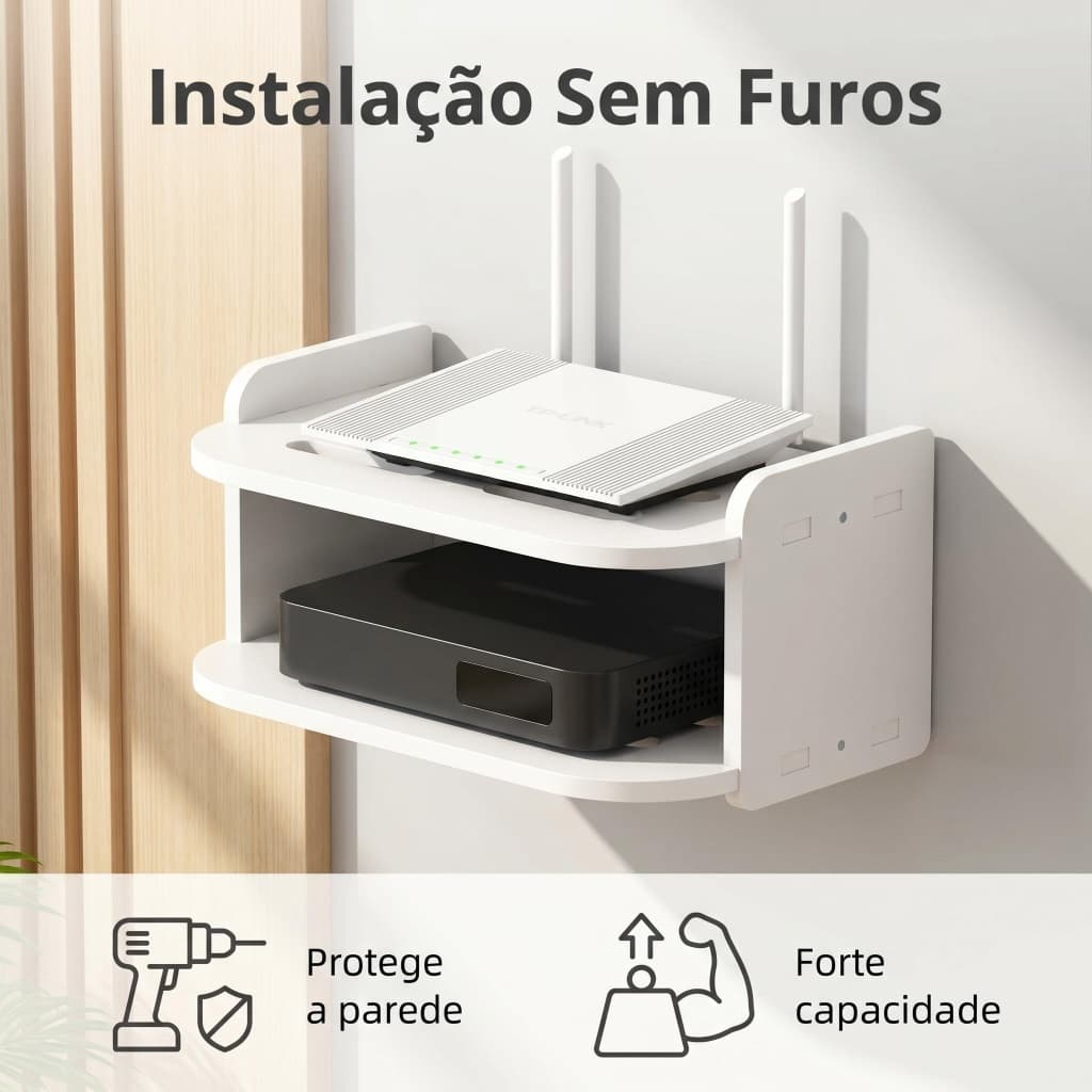 Suporte Parede Universal Modem Projetor Controle Remoto