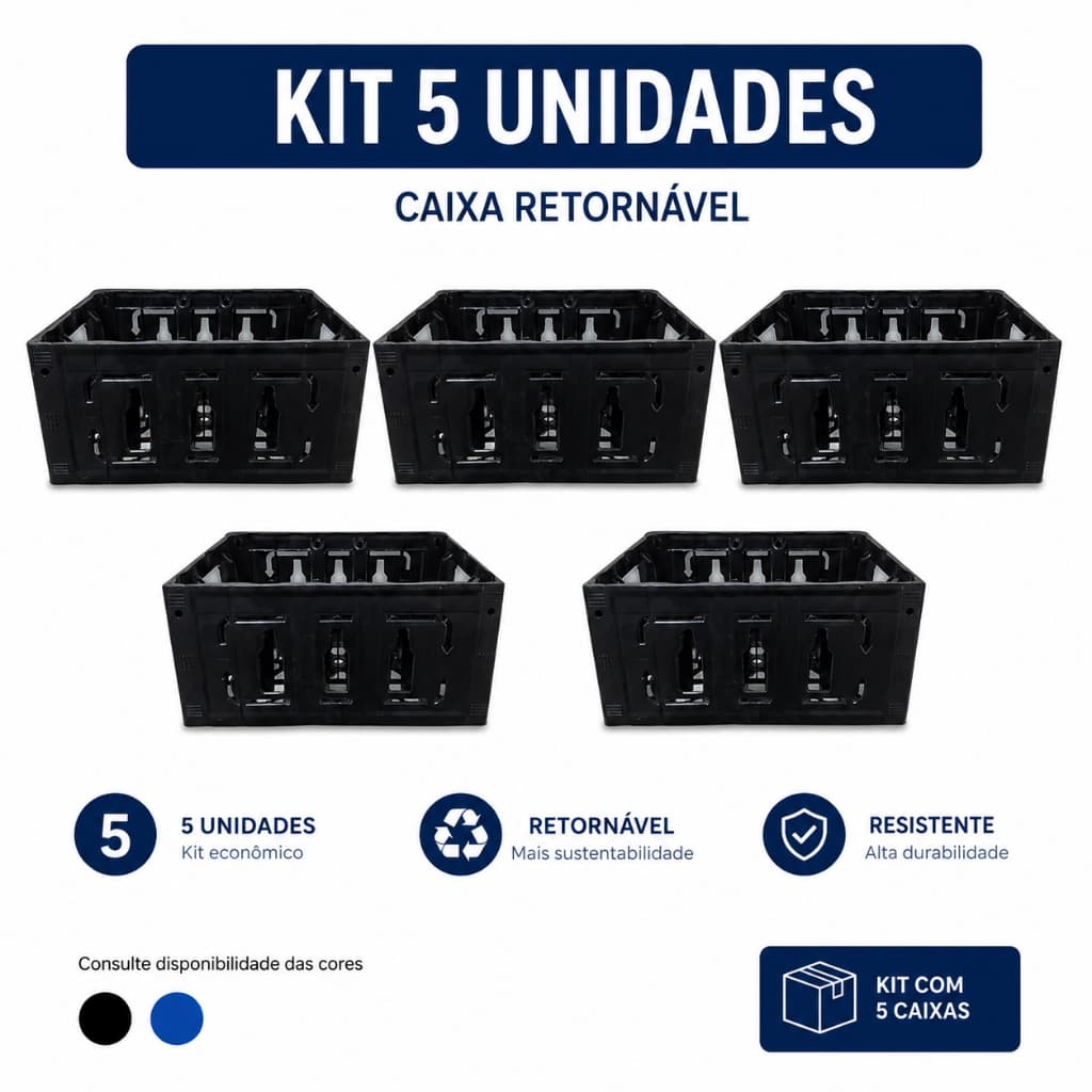 KIT C/5 Engradado Ambev P/ 23 Garrafas 300ml