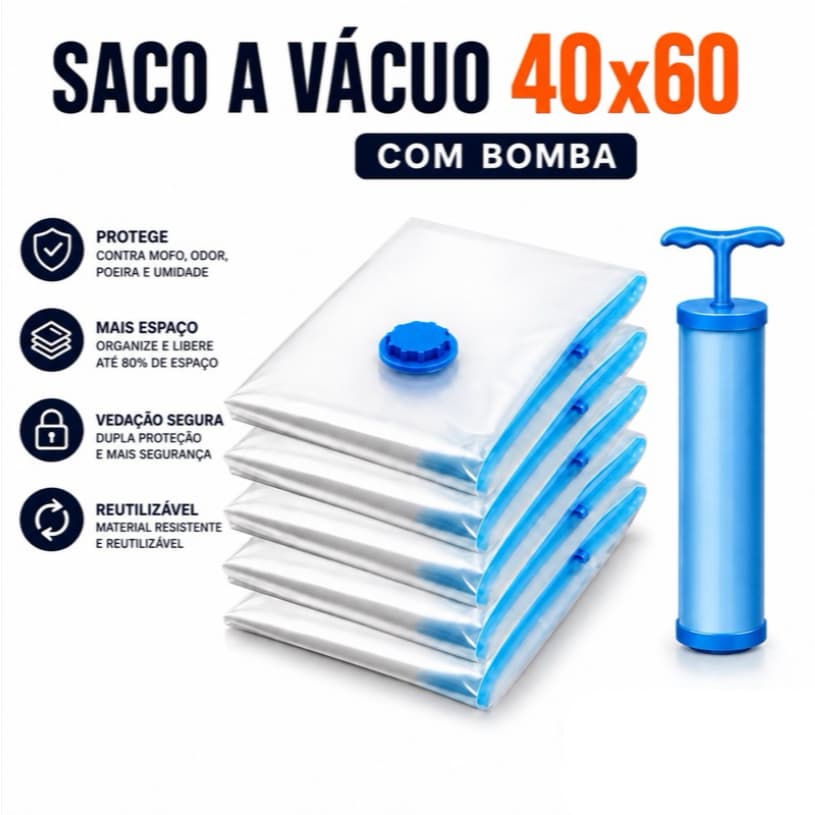 Kit 5/10 Saco a Vácuo Com Bomba Viagem Mala Organizador Para Roupa Guarda Roupa Edredom Reutilizável