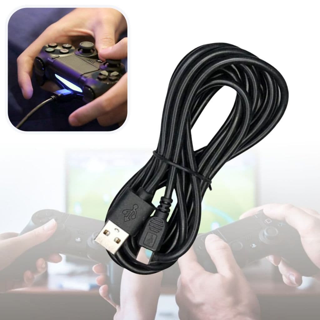 Cabo Controle Ps4 3m Carregador Turbo Usb 3.0 Reforçado Carga Rápida Grande 3 Metros