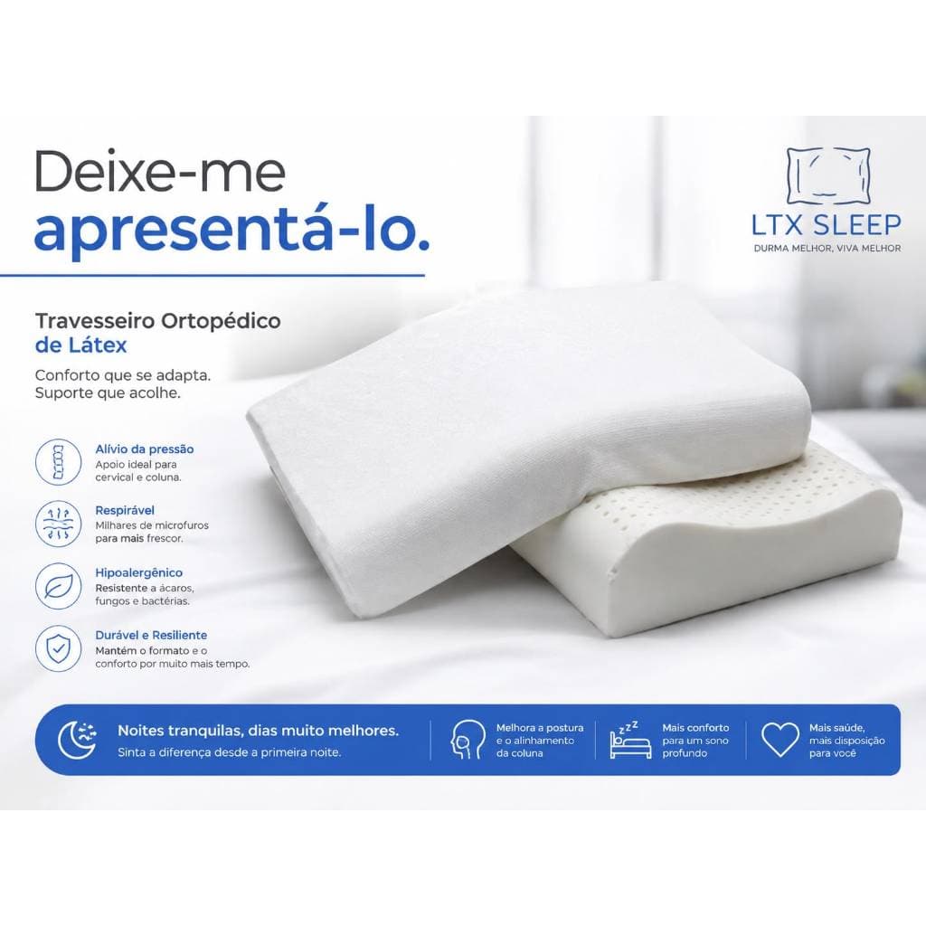 Kit 2 Travesseiros CERVICAL Ortopédico Pillow MAGNÉTICO Infravermelho Terapêutico Anti Ronco