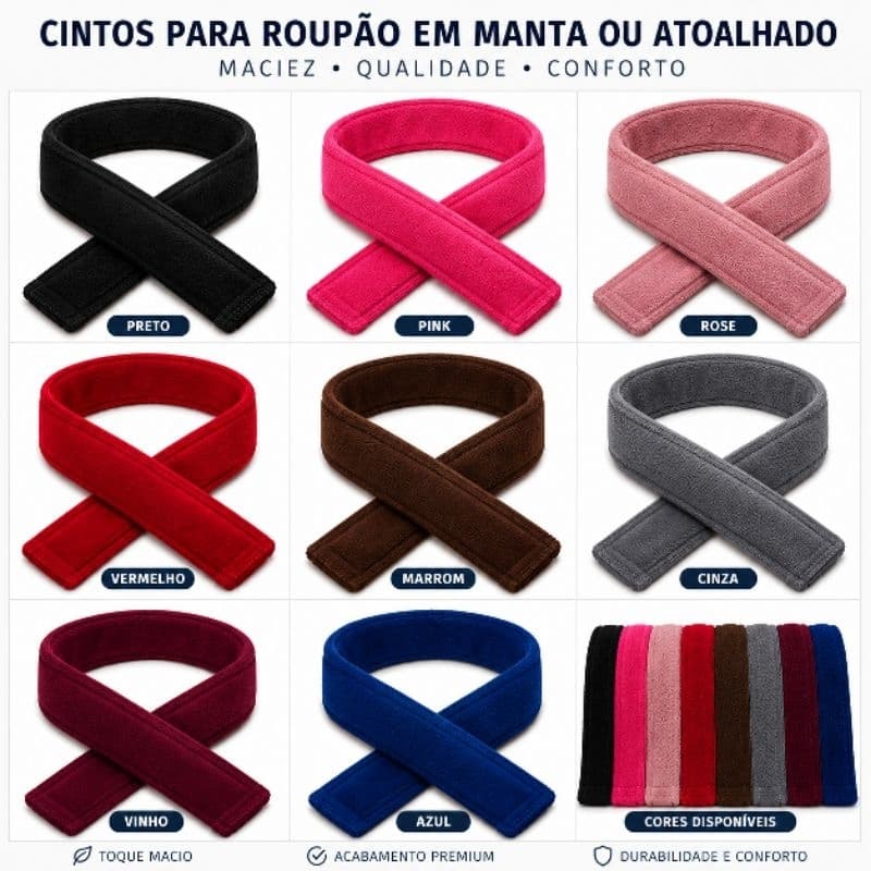 cinto para roupão atoalhado Microfibra ou manta diversas cores