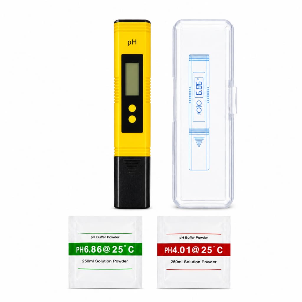 Medidor De Ph Digital Amarelo Hidroponia Aquários Piscina